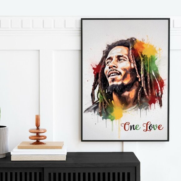 16x20‎ Bob Marley One Love Watercolor Oil Painting Poster Wall Art Poster - Picture 9 of 9